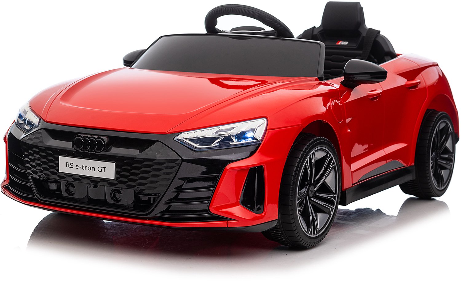 Elektrische kinderauto Audi RS e-tron GT (12V) met muziek, brede zitting en verstelbare veiligheidsgordel,Rood