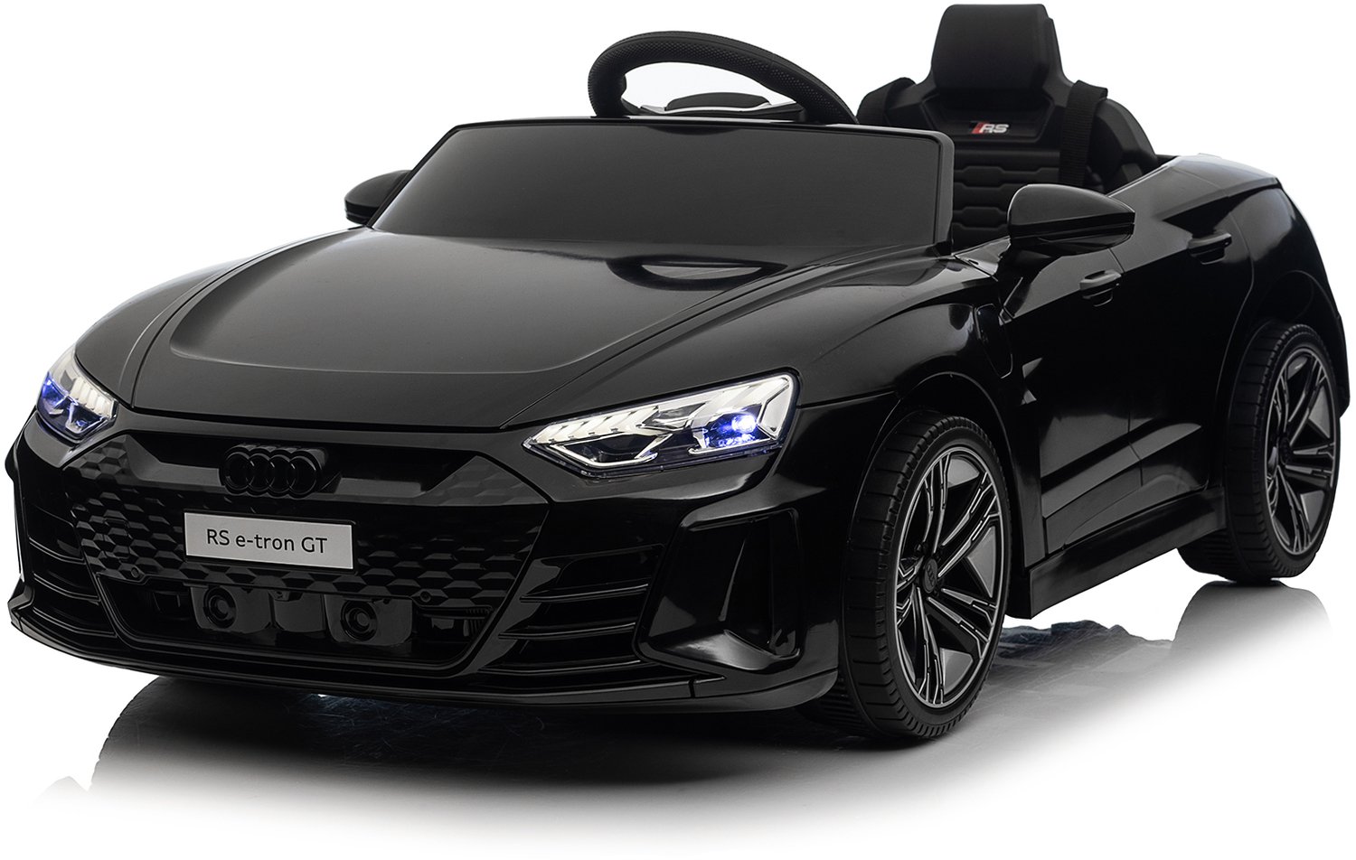 Elektrische kinderauto Audi RS e-tron GT (12V) met muziek, brede zitting en verstelbare veiligheidsgordel,zwart