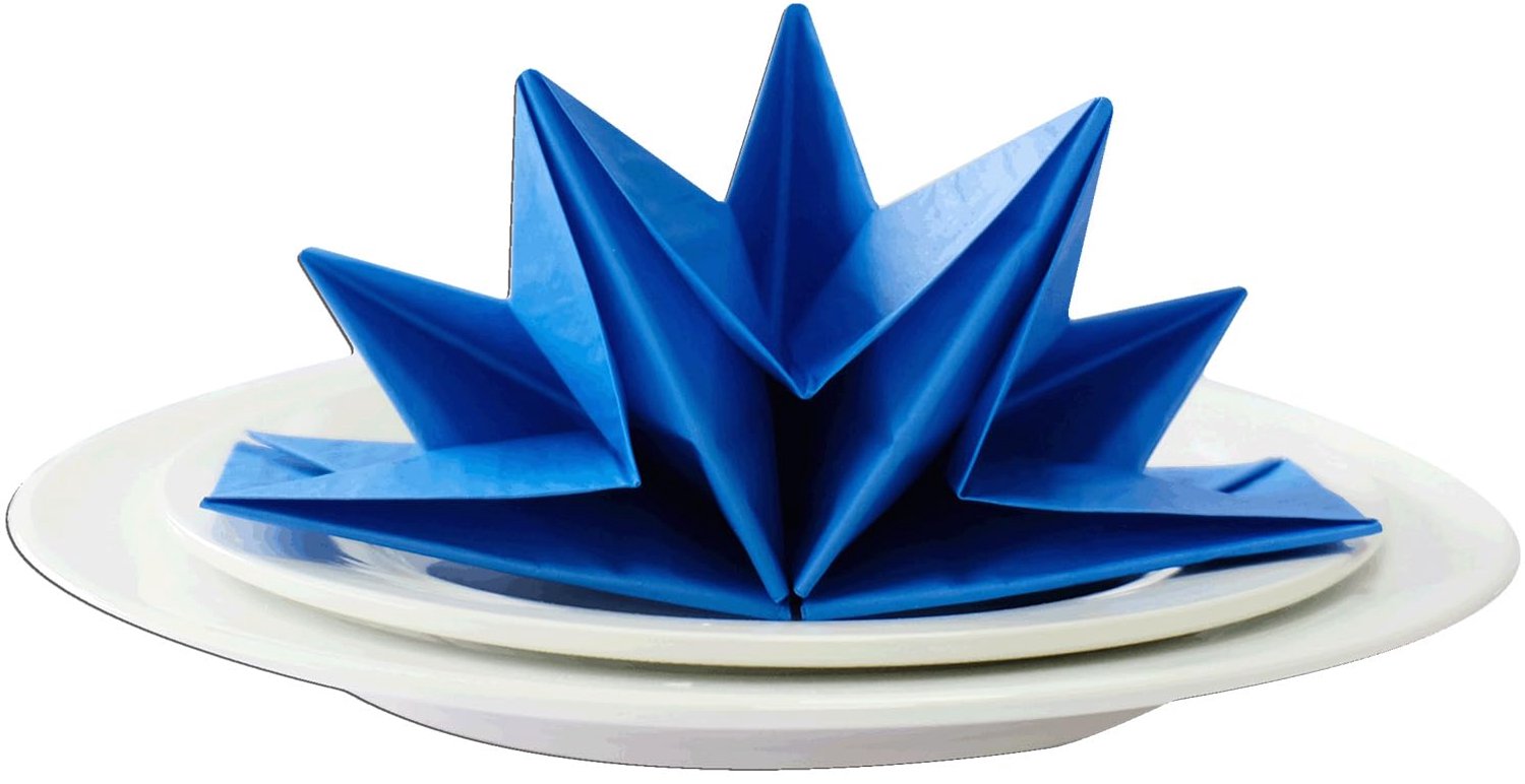 12 Luxe Vouwservetten Blauw - Wegwerp Linnen Voelt Zacht aan