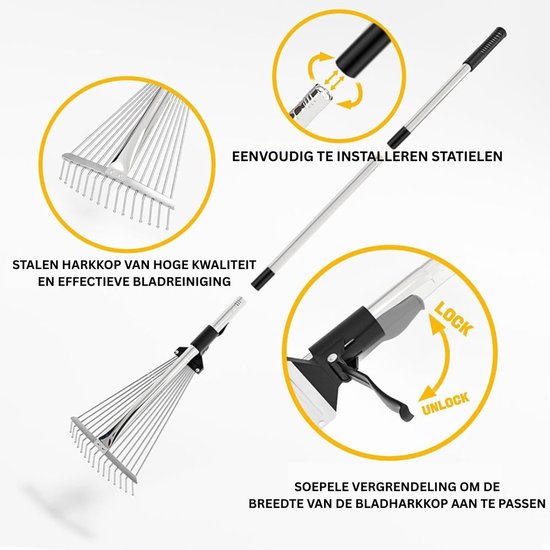 Verticuteerhark - Bladhark - Verticuteermachines - Zilver — afbeelding 2