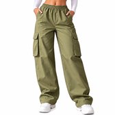 Cargobroek Groen - Dames Mode - Cargo - Baggy Broek - 2 Zakken op de Benen