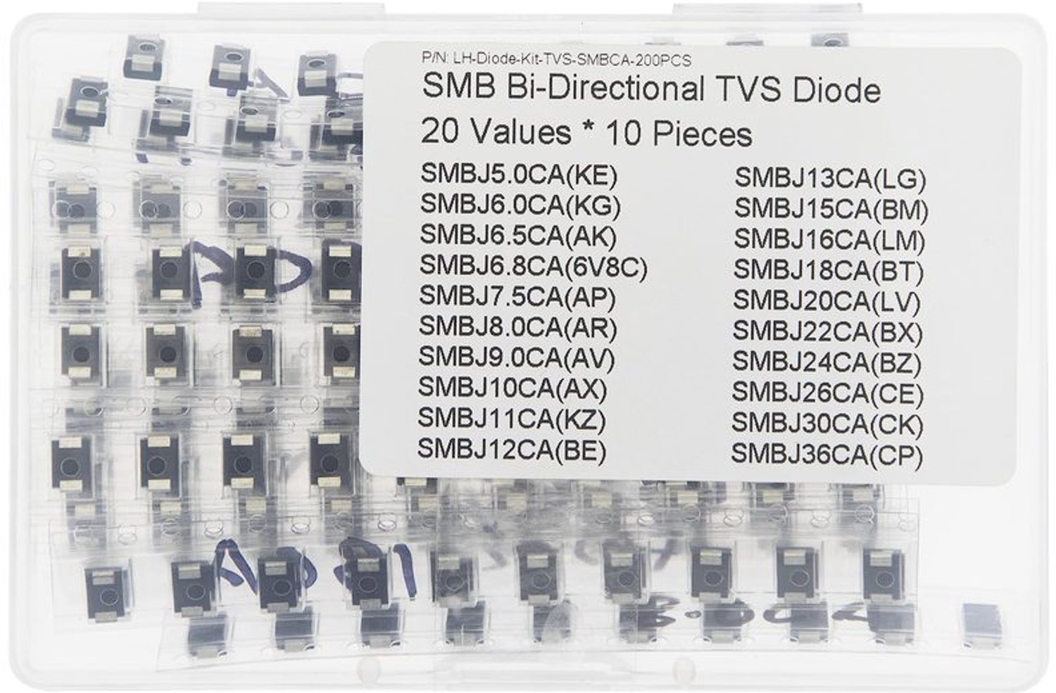 SMB 600W TVS Bi-Directionele Beveiligingsdiodes Kit