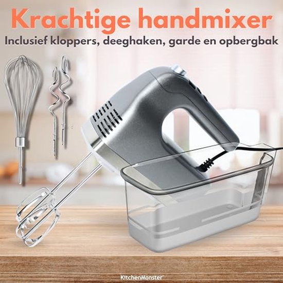 Elektrische Handmixer 350W met 9 Snelheden en Digitale Timer — afbeelding 4