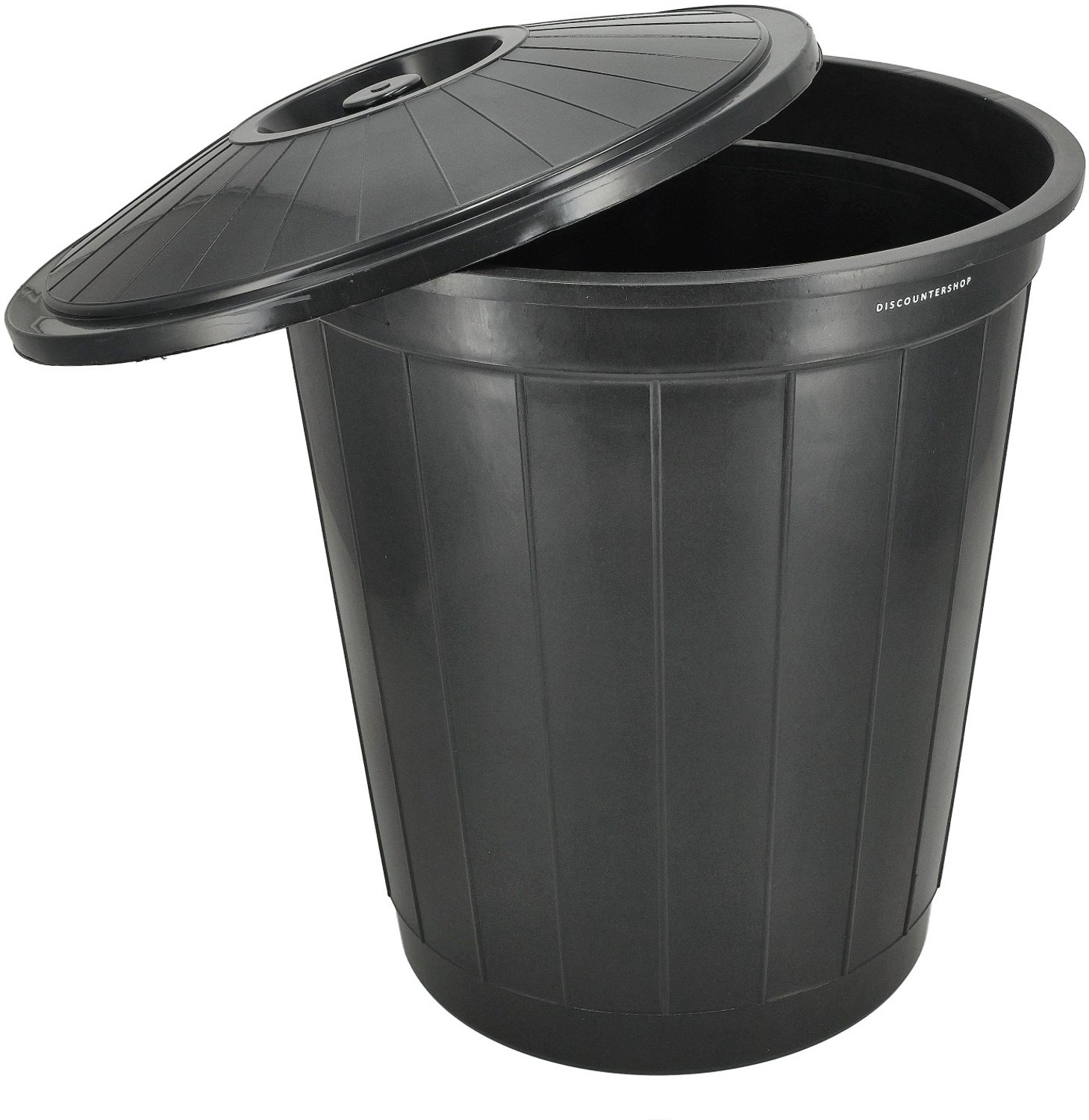 Prullenbak 70 Liter met Deksel – Grote Vuilnisbak, Afvalbak en Afvalemmer – Kunststof Afvalton met Handgrepen – Voor Keuken, Garage, Werkplaats en Buiten – Zwart