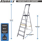 Alumexx Hobby-Line Huishoudtrap - 6 treden - Inklapbaar - Werkhoogte 3,20 m