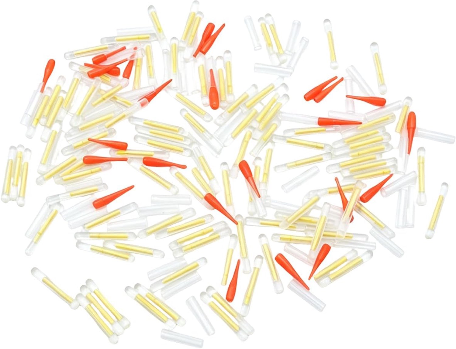 Fluorescerende hengels 3 x 25 mm - 100 stuks cilindrisch - helder licht - ideaal voor nachtvissen - m-winkel