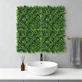 8 Stuks Kunstmatige Groene Muurpanelen – 50 x 50 cm per Stuk – Realistische Bladeren – Onderhoudsvrij & Weerbestendig – Voor Binnen & Buiten, Muurdecoratie, Bruiloft & Evenementen