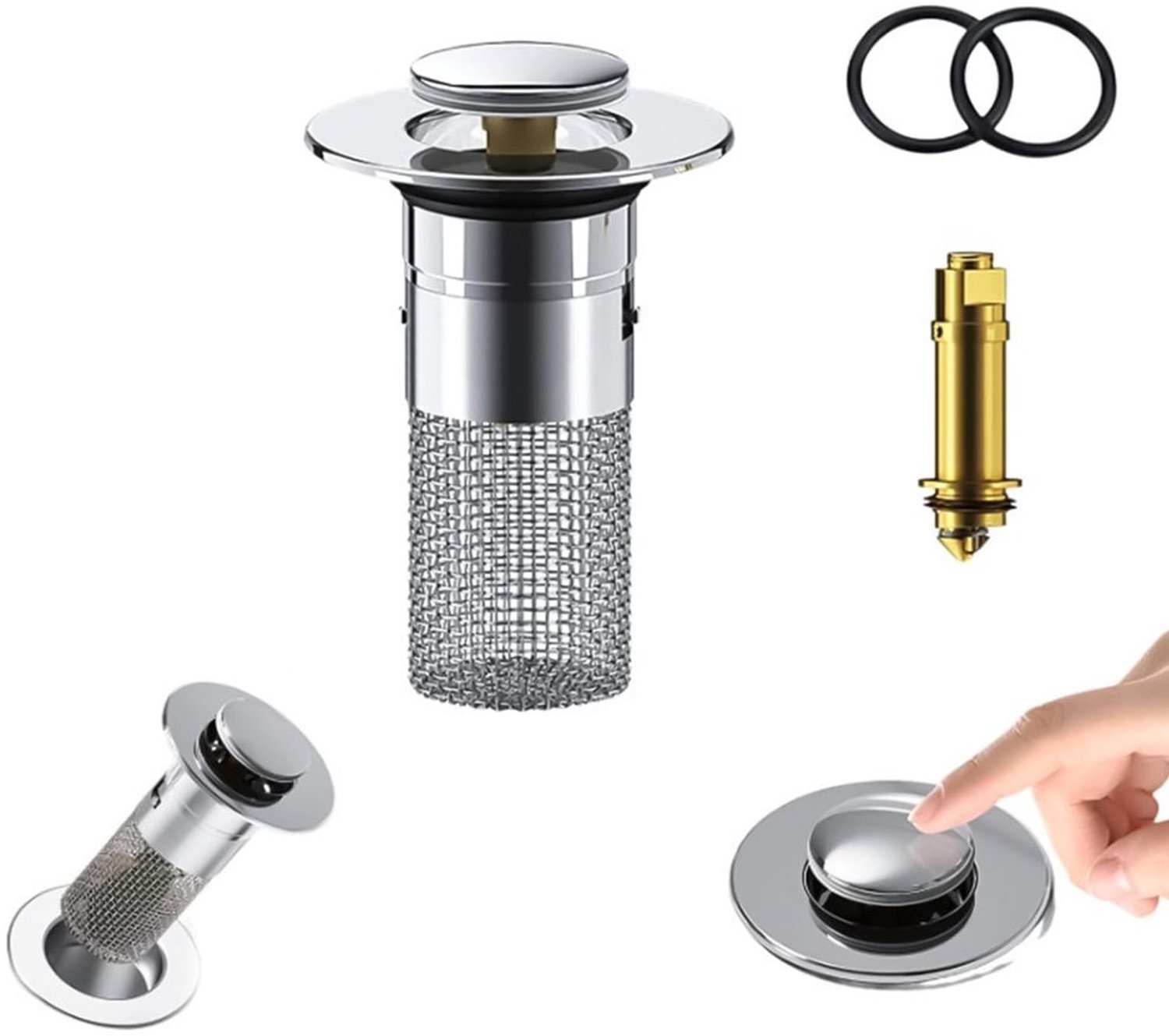 Universele Afvoerfilter voor Keuken en Badkamer met Anti-Clog Functie
