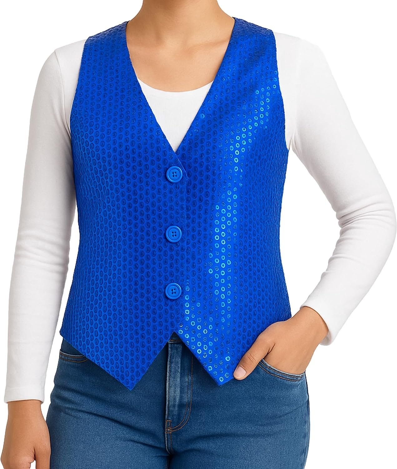 Paillettenvest voor kinderen, unisex, voor dans, theater, shows, feesten en kostuums