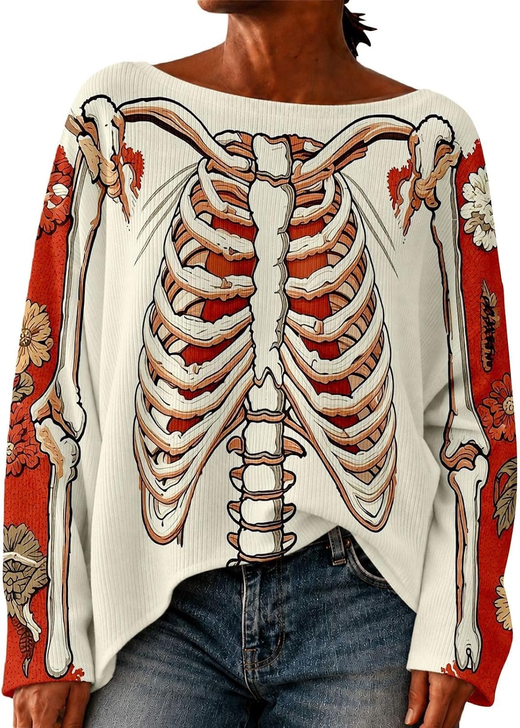 Trui met skeletprint