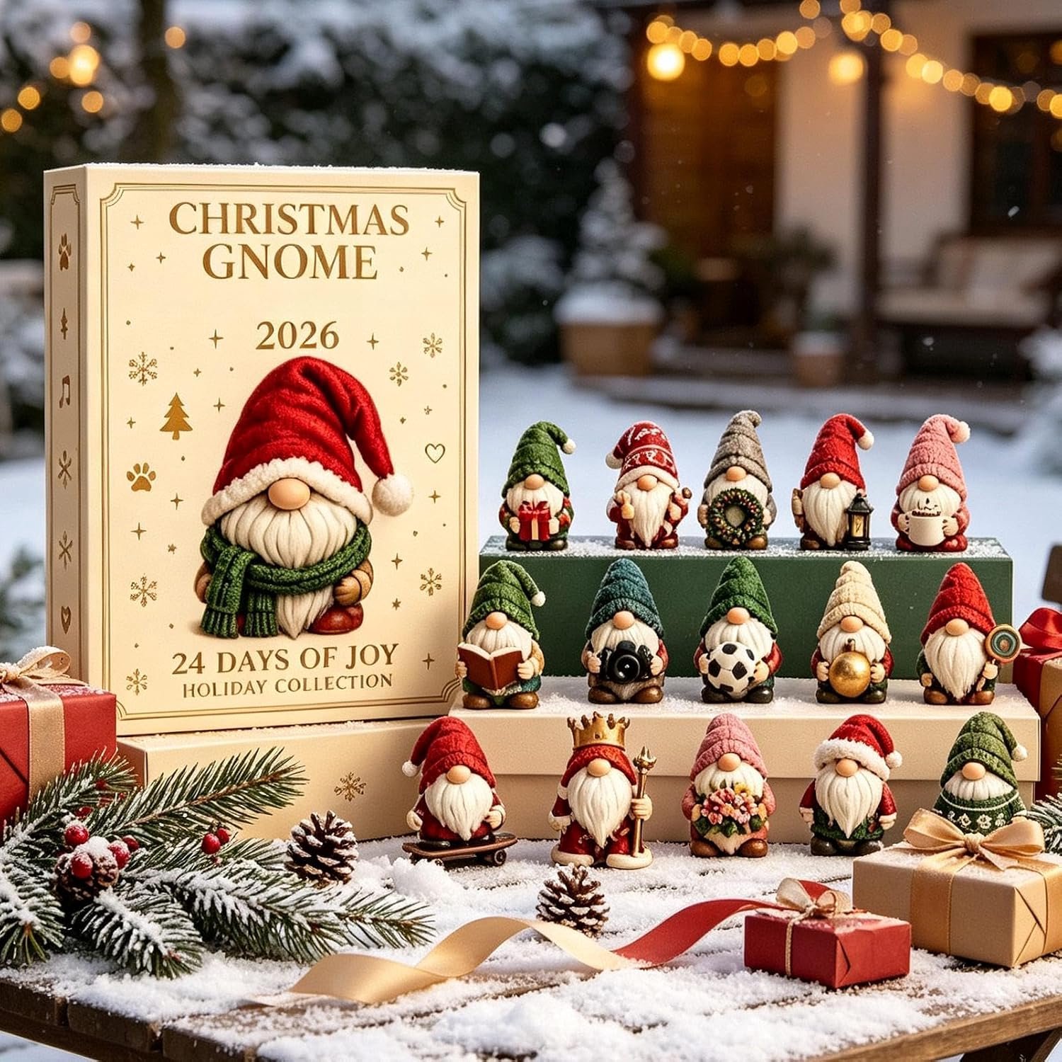 Adventskalender 2026 - kabouter - kerstkalender - Gnome Adventskalender - 2D-acryl - adventskalender kinderen - kerst cadeautjes - kerstversiering - Kerstdecoratie - 24 Dagen Kerst Verrassing – foto 4