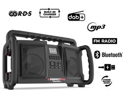 PerfectPro ROCKBULL Bouwplaats Radio - FM en DAB+ - Bluetooth - AUX - Oplaadbaar - IP65 - RB2