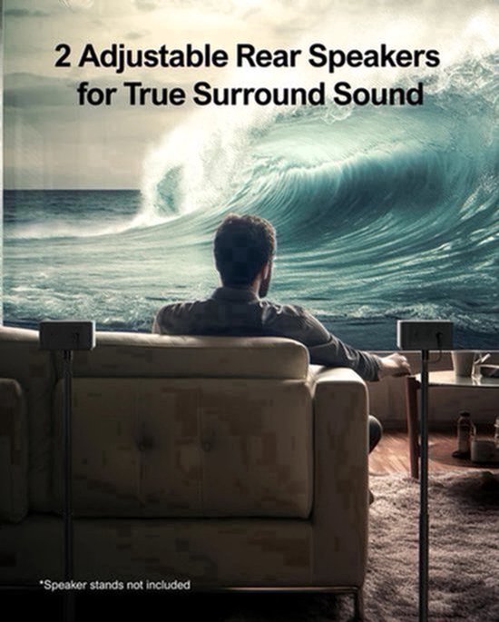 Soundbar - Soundbar voor TV - Luidsprekers - Luidsprekerkabels - Speaker - 3D Surround Sound-systeem - 50Hz-20KHz - 320W - Zwart — afbeelding 4