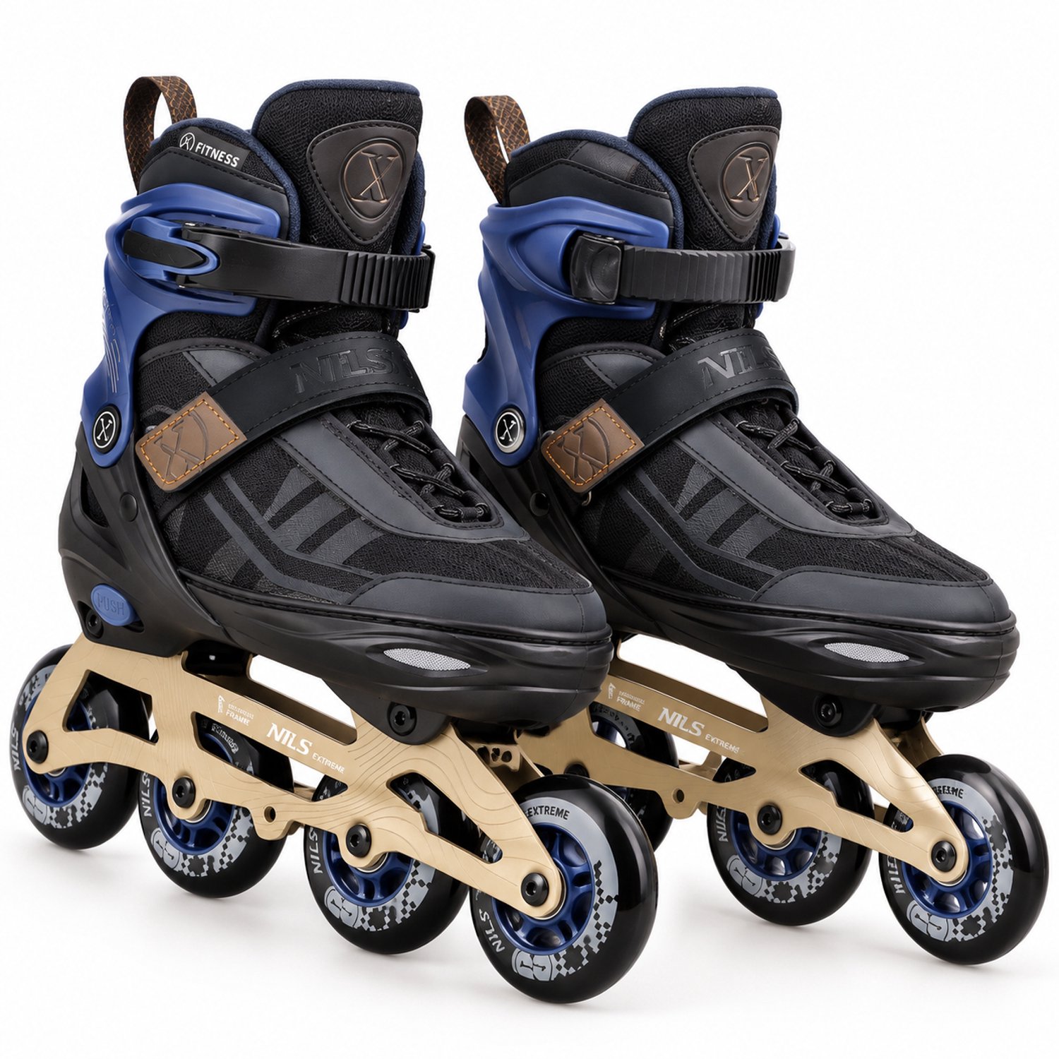 Playos® Inline Skates tot 42 Verstelbaar tot 100 kg Verstelbare Skeelers voor Mannen & Vrouwen Zwart