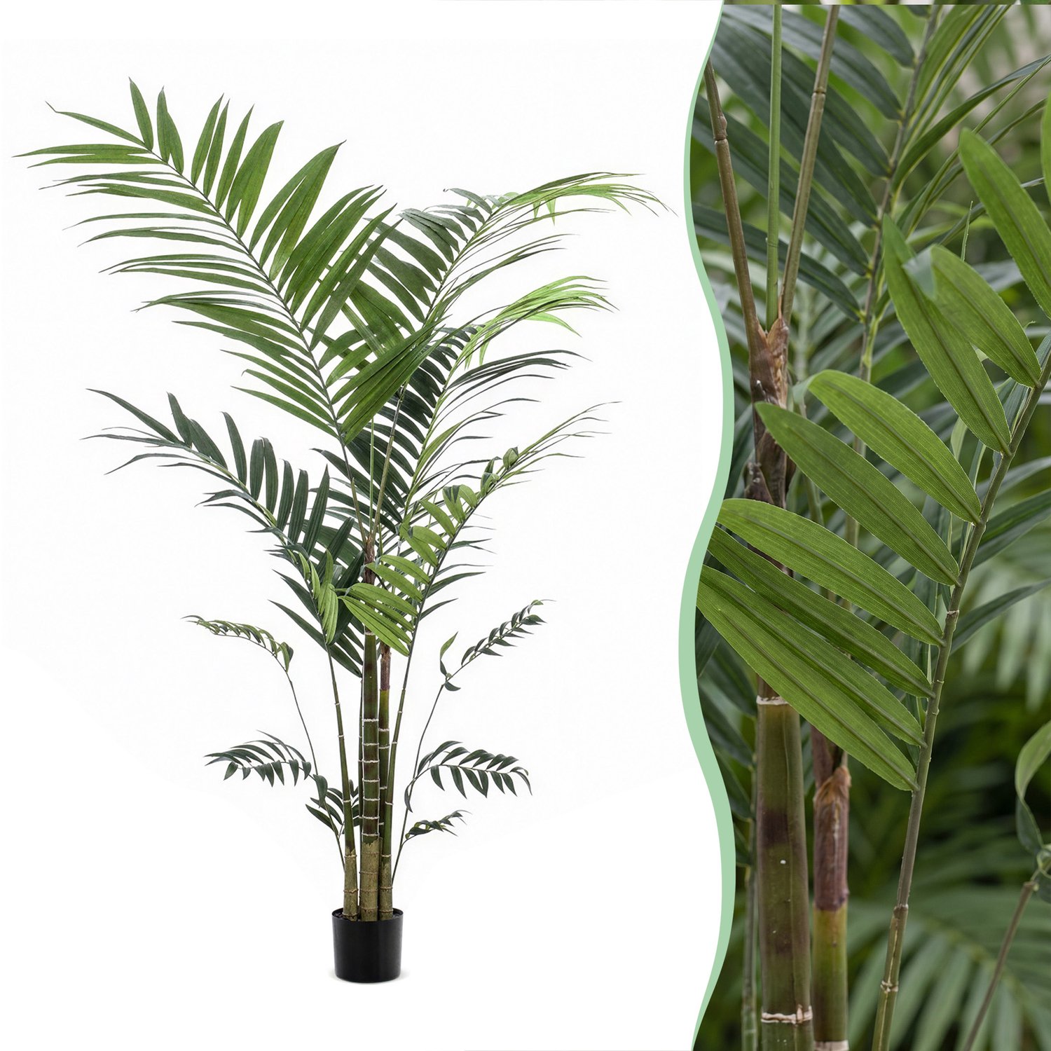 Green Boutiq Kunstplant - Kentia -Kentiapalm - 210cm Bruin