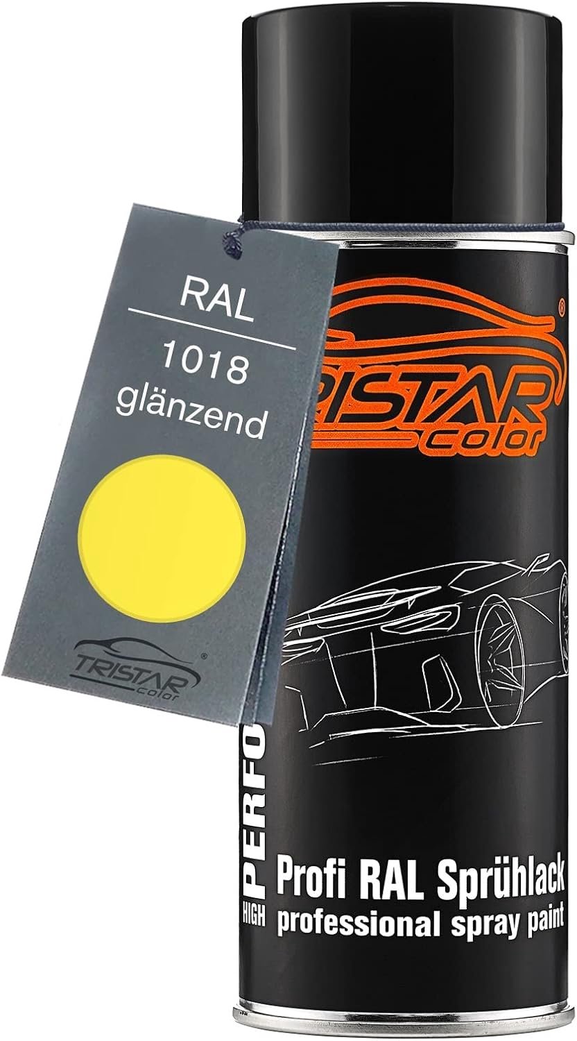 Spuitbus lak 400 ml - RAL 1018 zinkgelb glanzend - sneldrogend - ideale dekking voor carrosseriedelen - m-winkel