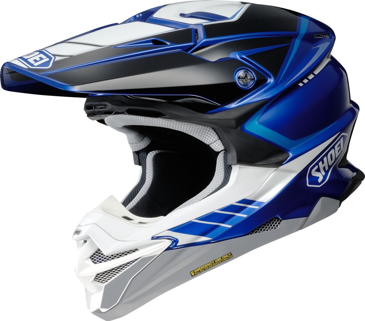 Shoei VFX-WR 06 Jammer TC-2 Zwart Wit Blauw Crosshelm - Helm