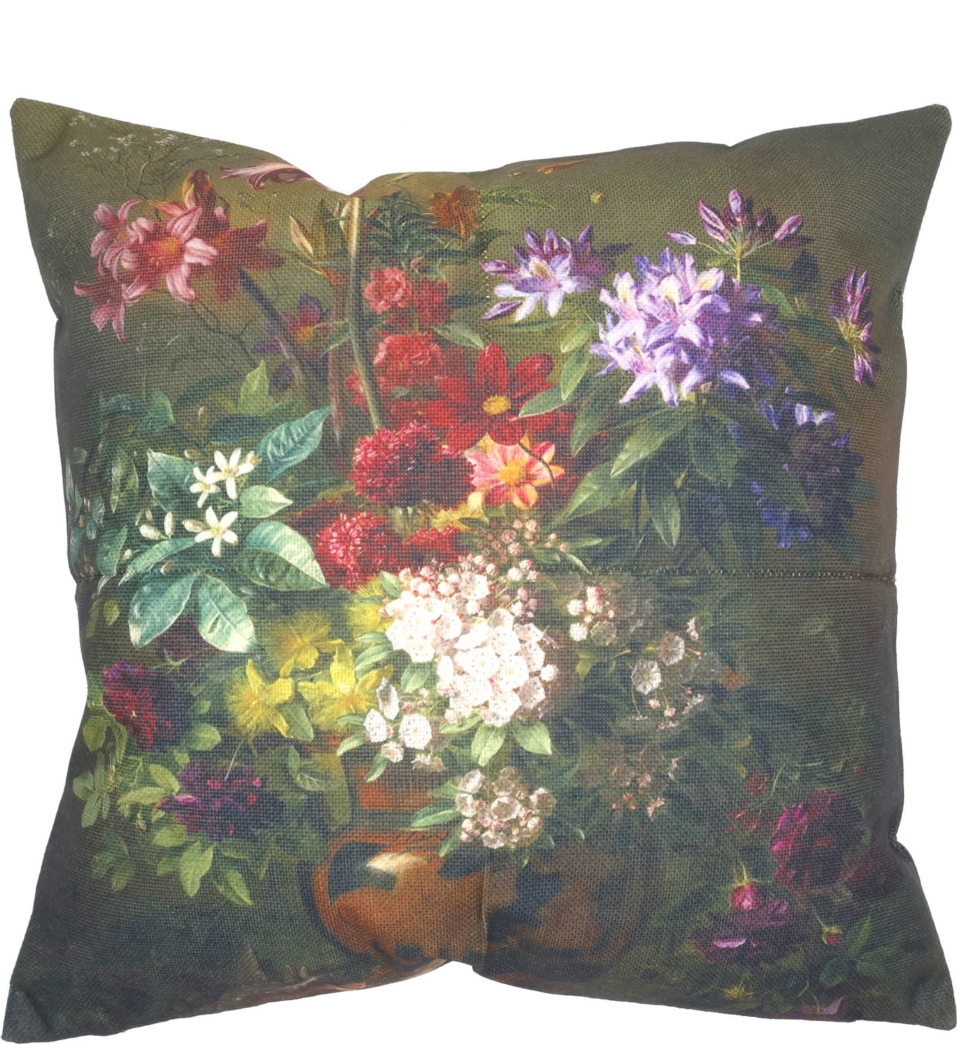 Kussenhoes Vintage bloemen linnenlook 44 x 44 cm | Exclusief binnenkussen