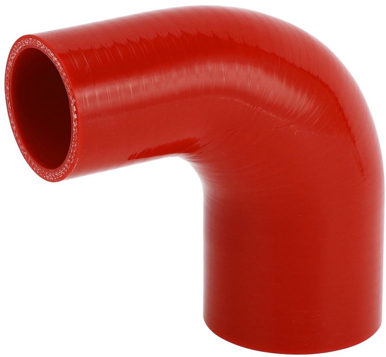 Siliconen Slang Rood - 90 Graden - Binnendiameter 45mm/60mm - Lengte 100mm - Meerlaags Geweven Doek - Bestand tegen 300℃ - Koelslang