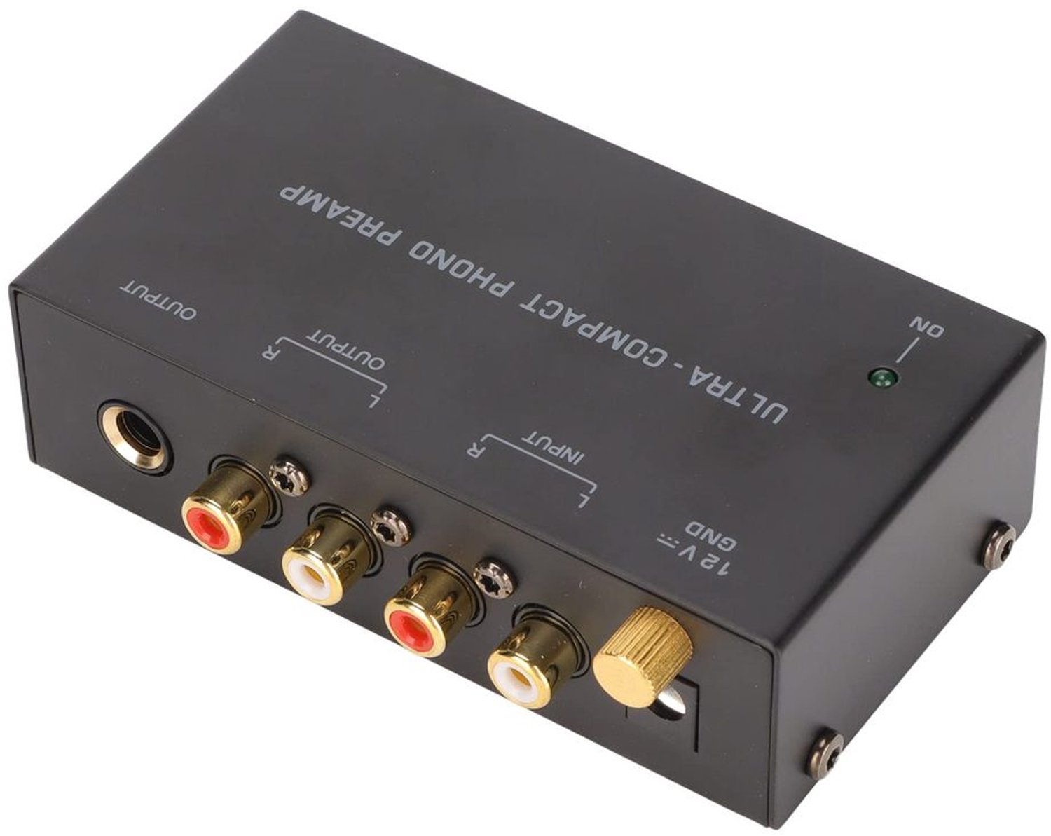 Draaitafelvoorversterker Compact - Mini-audio Stereogrammofoon - Ingang/uitgang - Onafhankelijke Knopbediening - 100-240V - DC 12V-voeding - Phono-versterker