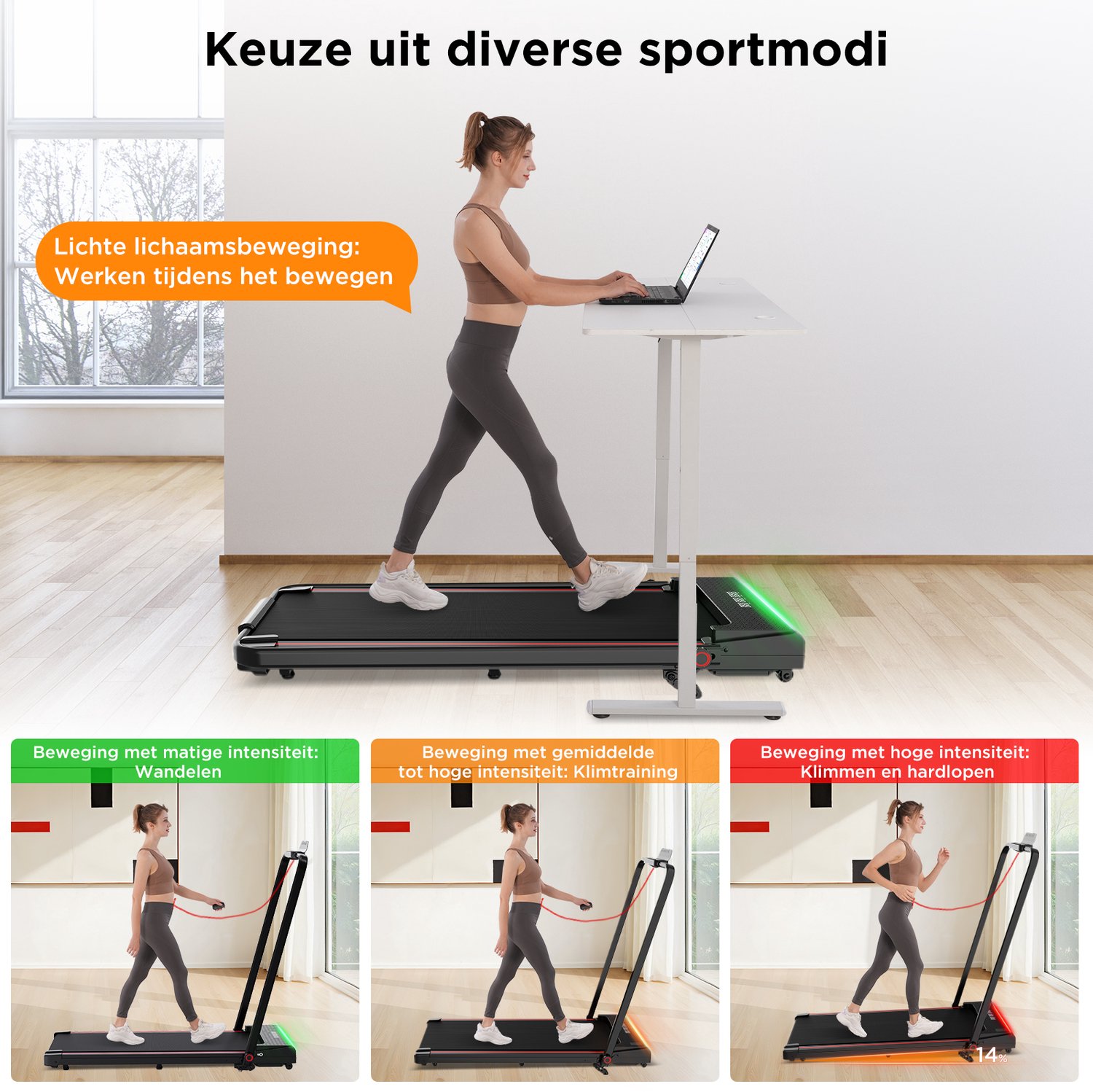 CITYSPORTS Loopband-ZX2P 12km/u Zwart 120kg - afbeelding 3