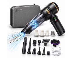 PULVRA Kruimeldief PRO – 4-in-1 Handstofzuiger - Auto stofzuiger – 16.000 Pa – 3 Zuigstanden – Snoerloos – Auto Stofzuiger – Zuigen & Blazen – Air Duster – Opblaasfunctie