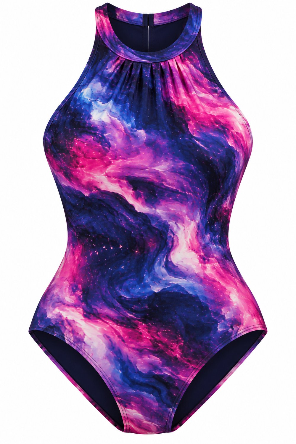 Cyell Allure Badpak Dames – Maat 38 – Elegant Dames Zwempak – Comfortabele Pasvorm – Stijlvolle Badmode – Strand & Zwemkleding blauw, roze en paars