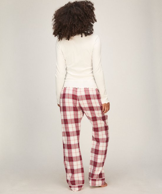 Hunkemöller Petite pyjamabroek Flanel Wit