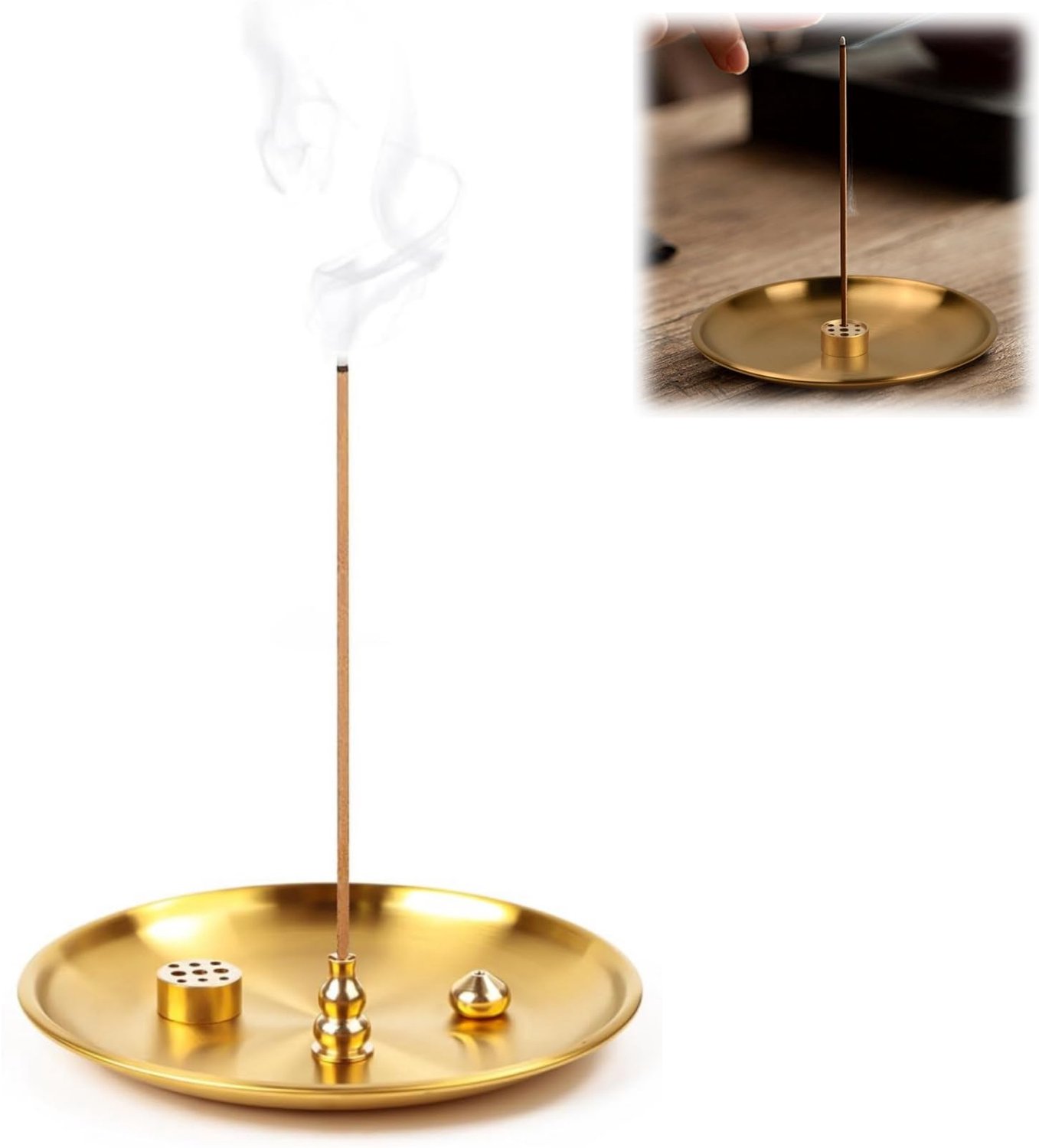Incense Stick Holder - 4-in-1 brass brander voor yoga en meditatie