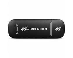 WiseGoods Wifi router met simkaart - 4G internet dongel - USB modem, draadloze netwerk adapter voor laptop en kantoor - Mobiel werken onderweg - Zwart