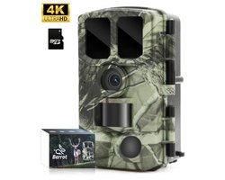 Berrot Wildcamera met Nachtzicht voor Buiten - 4K Ultra HD 48MP - NL handleiding - Incl. 64GB SD & Batterijen