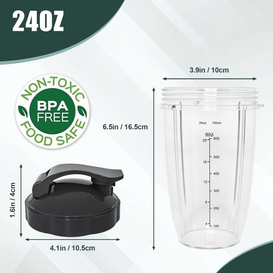Blenderbeker - 700 ml - BPA-vrij - Met To-Go deksel — afbeelding 5