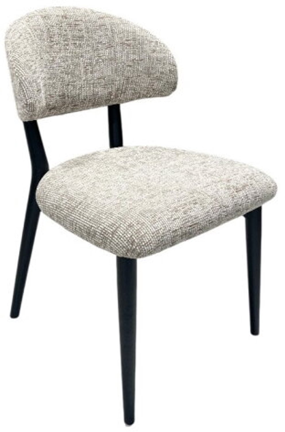 Moods Collection Eetkamerstoel Malmo houten onderstel zwart - Be fine light grey 120 Grijs