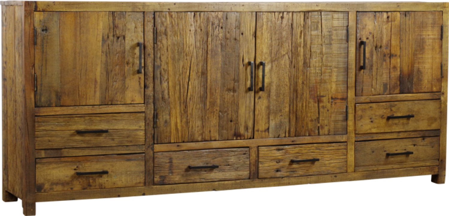 Meubelplaats Dressoir Brent gerecycled hout naturel - 200 x 40 x 85 cm
