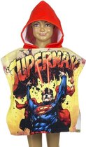 Superman badcape/badponcho met rode capuchon voor jongens