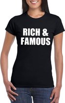 Rich & famous tekst t-shirt zwart dames S