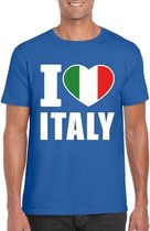 Blauw I love Italie fan shirt heren L