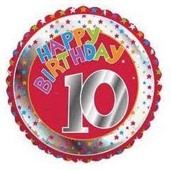 Happy Birthday 10 jaar folie ballon | bol.com