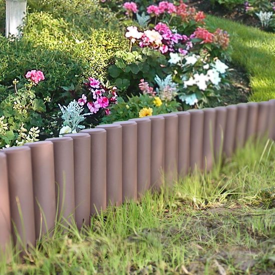 Palissade 3,9 m bord bordure cloture jardin decoration Garden marron