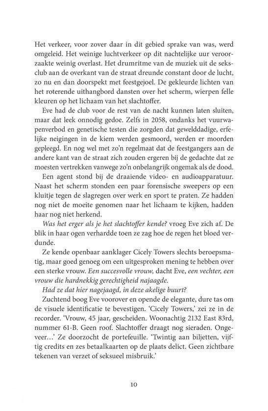 Page avec texte sur l'affaire du meurtre de Cicely Towers et Eve Dallas.
