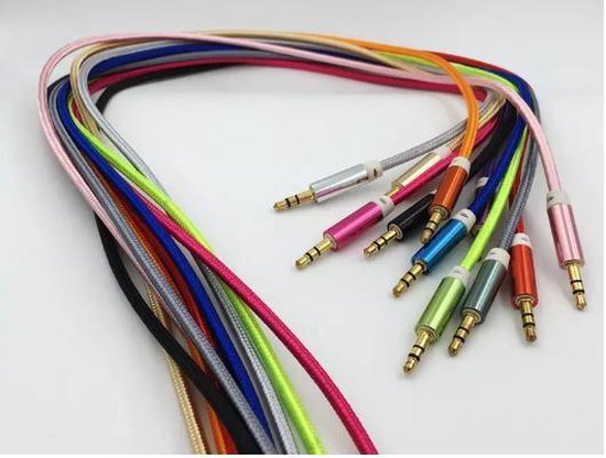 Hoge kwaliteit Audio AUX Kabel 3.5mm Jack voor Auto Universeel 1 meter -  Groen-... | bol.com