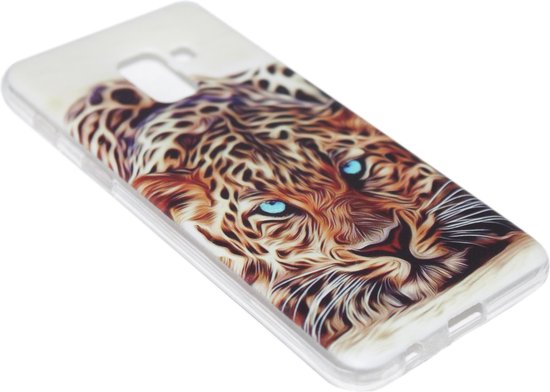 Oranje tijger siliconen hoesje Geschikt voor Samsung Galaxy A8 (2018)