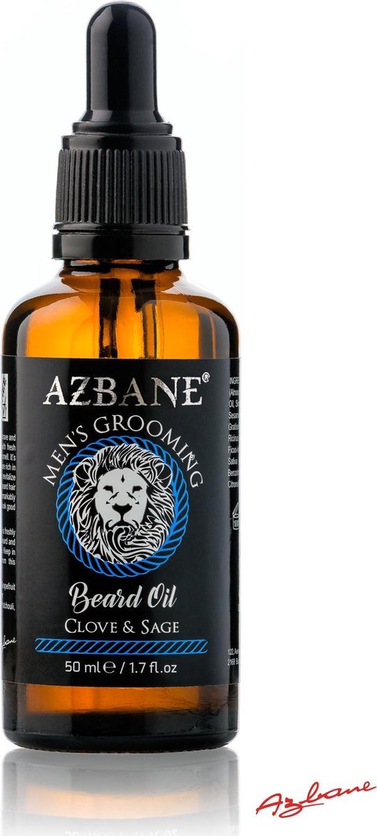 Azbane Moroccan Argan Beard Oil - Clove & Sage 50 Ml E / 1.7 Fl.Oz (6111040012428)