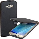 Zwart Eco Lederen Flip case case Telefoonhoesje Samsung Galaxy A8 (2016)