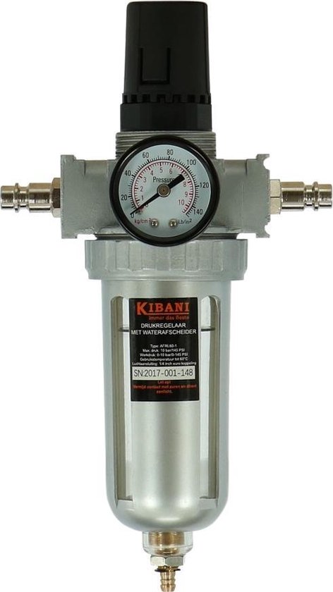 Kibani drukregelaar met waterafscheider max 10 bar - compressor accessoires  -... | bol.com