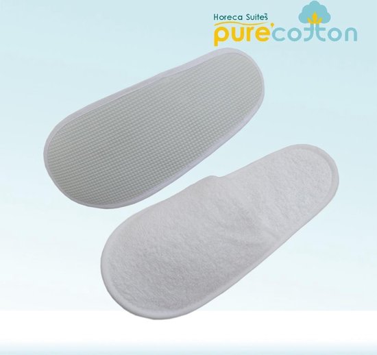 Homéé - Chaussons de bain - 2 paires - Eponge 100% coton blanc | Taille  unique 42-45 | bol.com