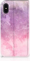 Geschikt voor iPhoneX/10 Hoesje Design Pink Purple Paint