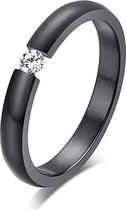 Montebello Ring Batis - Femme - Acier 316L - Zircone - Taille 61 - 19,5