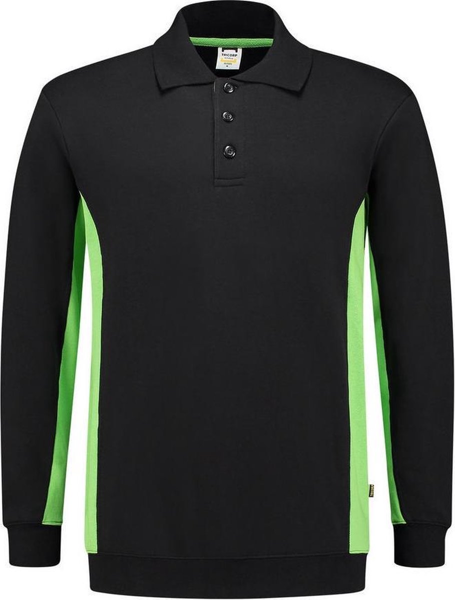 Tricorp 302003 Polosweater Bicolor - Zwart/Limoen - XXL