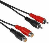 Audio Extension Cable 2 RCA Male Plugs - 2 RCA Female Jacks, 1.5 m
